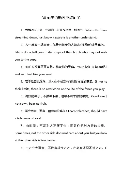 30句英语动画重点句子