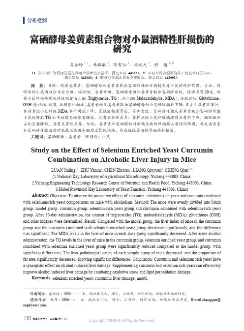 富硒酵母姜黄素组合物对小鼠酒精性肝损伤的研究