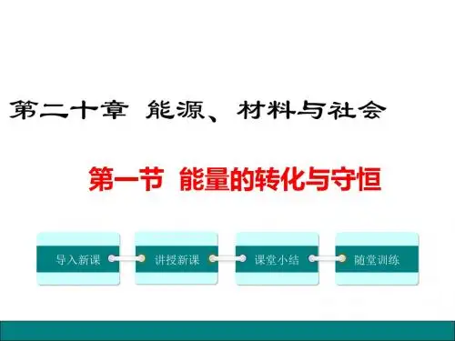 沪科版九年级物理下册20.1《能量的转化与守恒》公开课课件