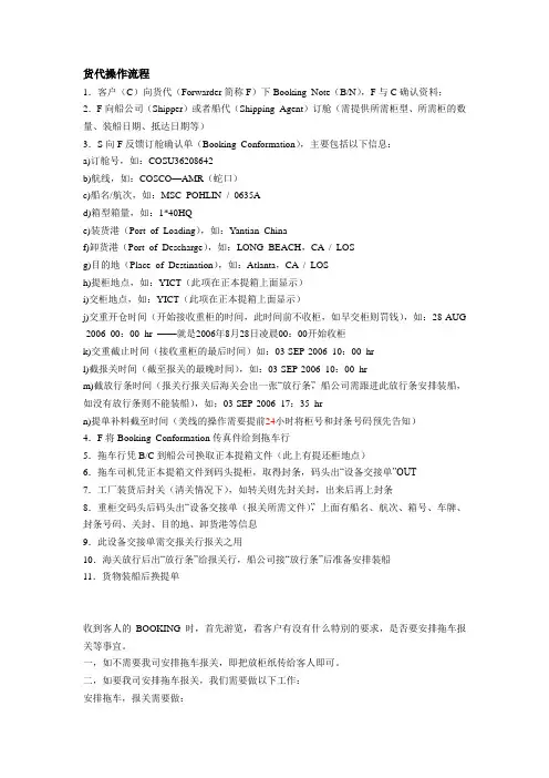 货代操作流程