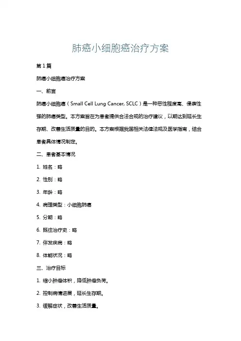 肺癌小细胞癌治疗方案