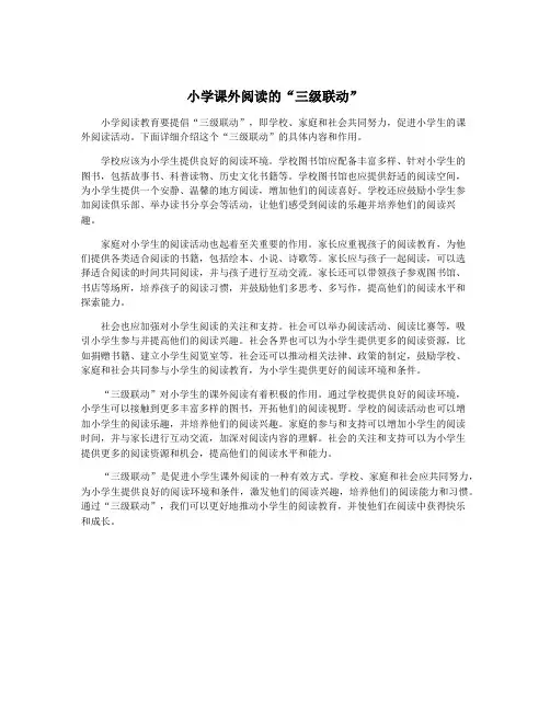 小学课外阅读的“三级联动”