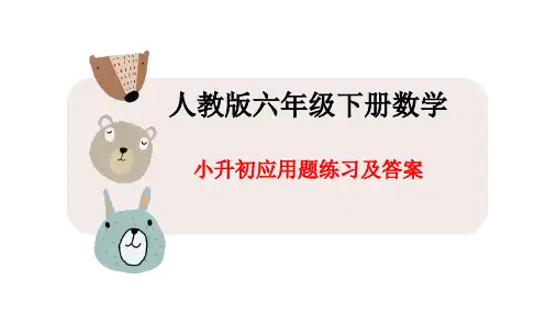 人教版六年级下册数学-小升初应用题练习及答案