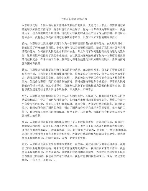 民警入职培训感悟心得