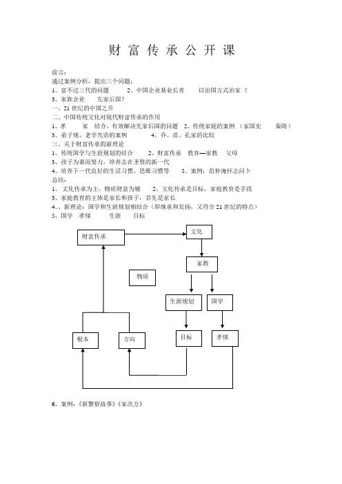 5.财富传承公开课内容