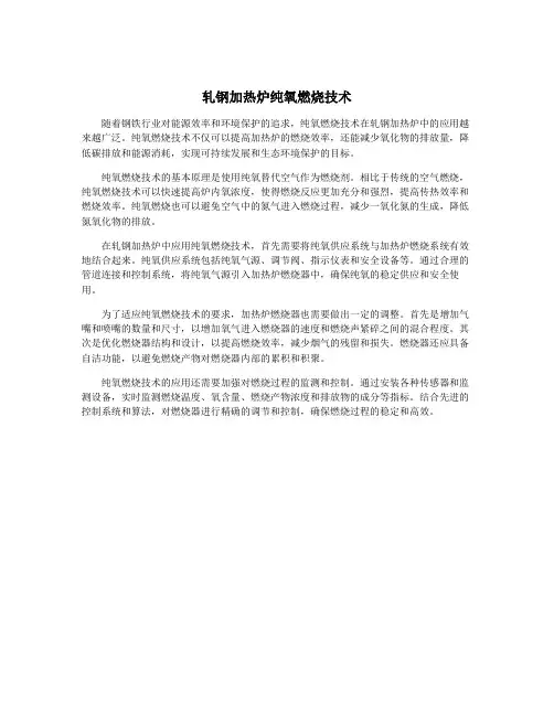 轧钢加热炉纯氧燃烧技术