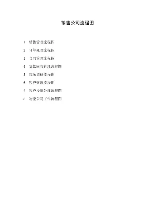 销售公司流程图