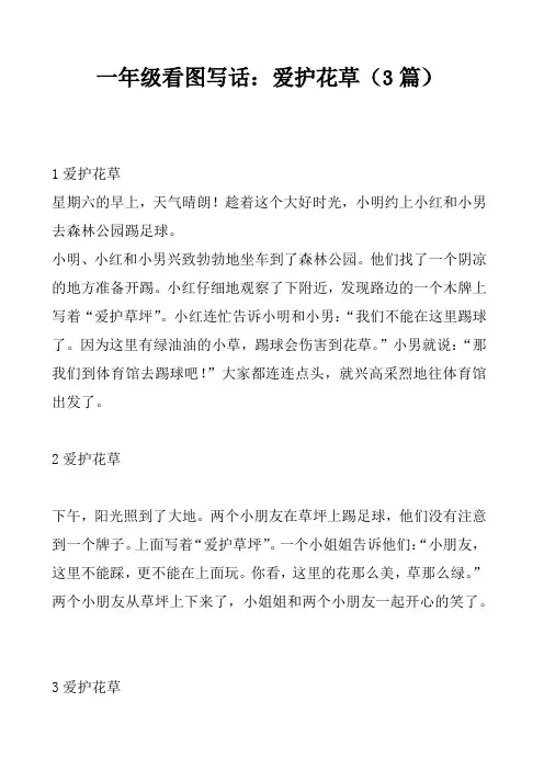 一年级看图写话：爱护花草3篇