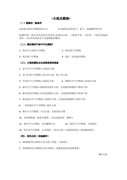 高中 化学 实验 金属 元素 燃烧 焰色反应 现象