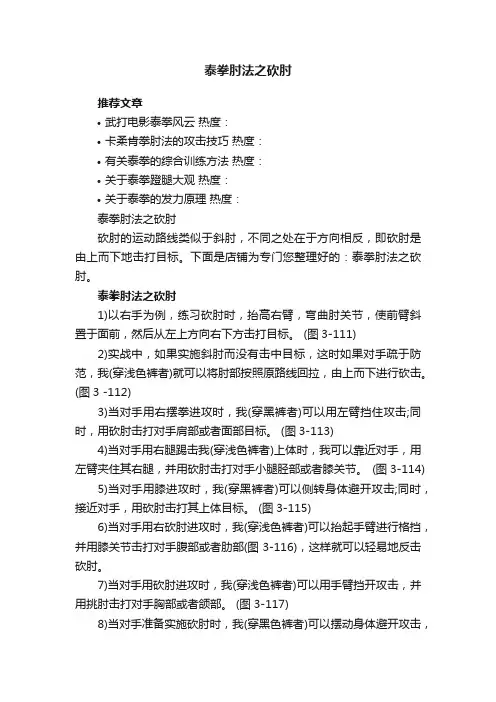 泰拳肘法之砍肘