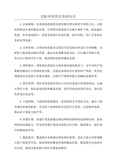 GSM网络优化基础知识