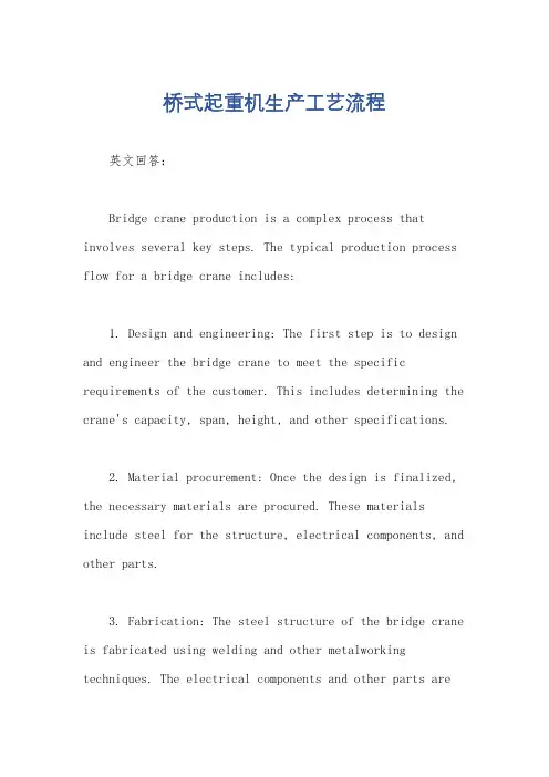 桥式起重机生产工艺流程
