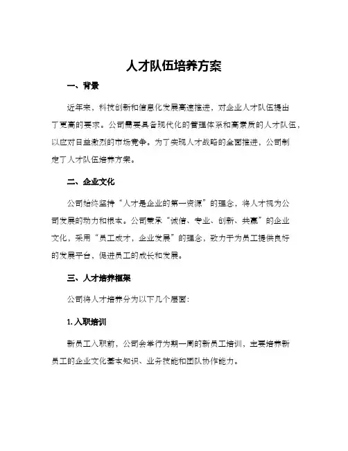 人才队伍培养方案