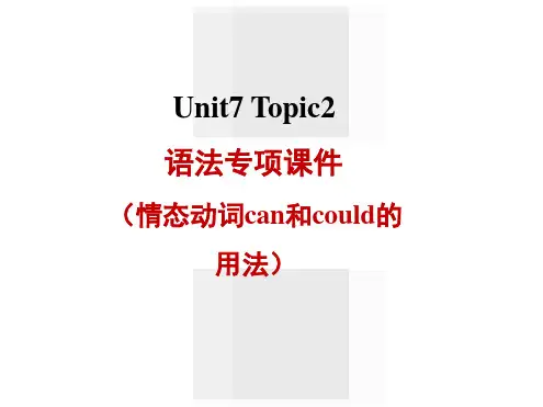 最新仁爱版英语七年级下册Unit7Topic2语法专项课件(情态动词can和could的用法)