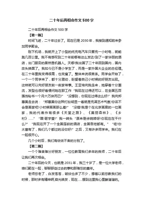 二十年后再相会作文500字