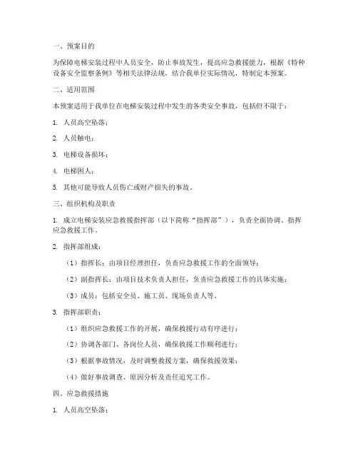 电梯安装_应急预案