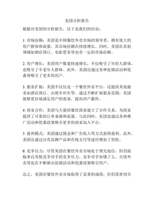 美团分析报告