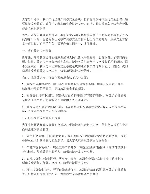 旅游安全会议上的发言稿