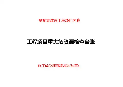 重大危险源检查台账表格示例