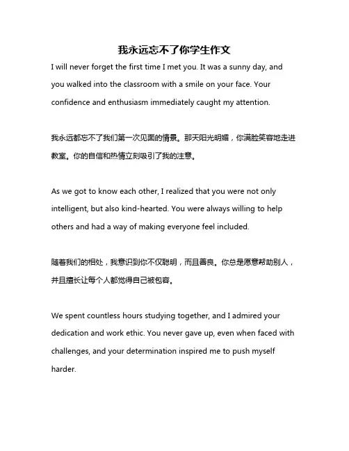 我永远忘不了你学生作文