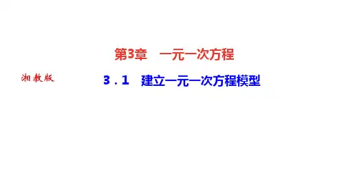湘教版七年级数学上册作业课件 第3章 一元一次方程 建立一元一次方程模型