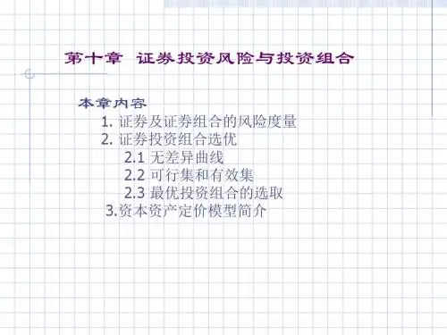 股票证券与投资组合风险管理知识分析(ppt60张)