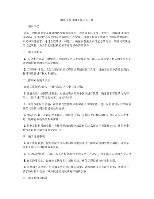 消防工程排烟工程施工方案