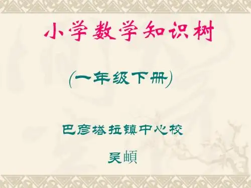 一年级下册数学知识树