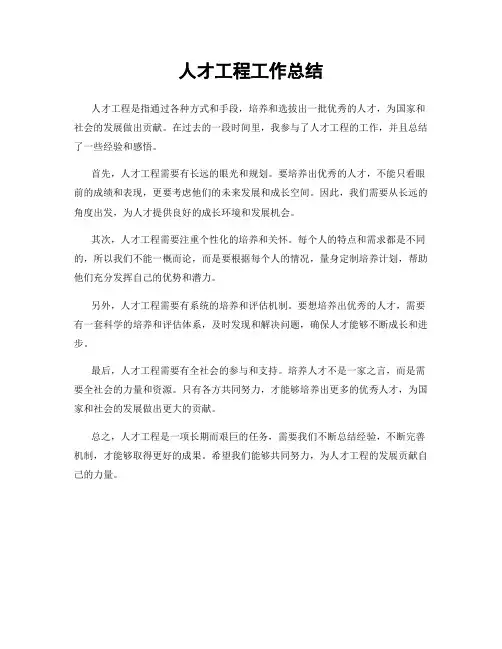 人才工程工作总结