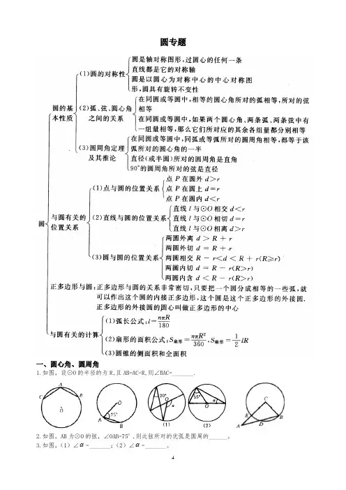 中考圆专题基础练习题