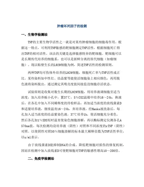 肿瘤坏死因子的检测