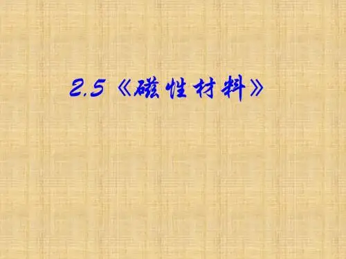 高中物理选修1-1：2-5磁性材料-