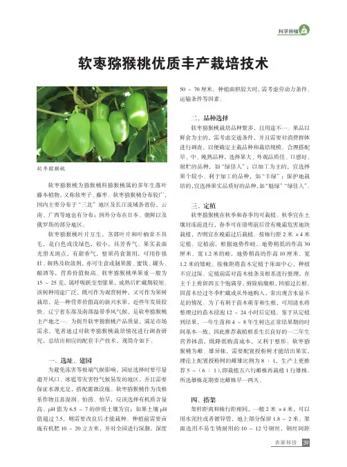 软枣猕猴桃优质丰产栽培技术