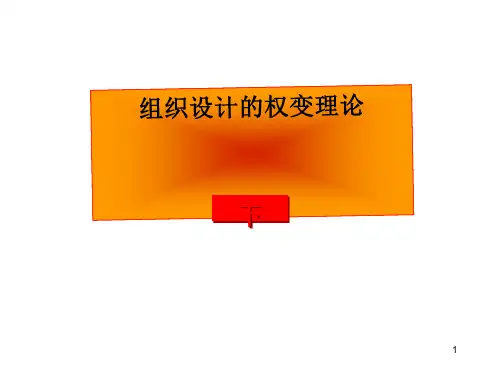 组织设计的权变理论下