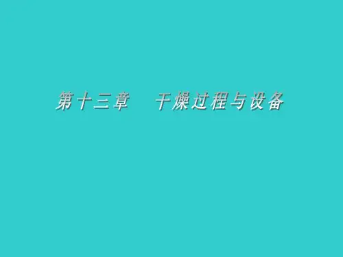 第十三章  干燥过程与设备 第三节沸腾干燥与沸腾造粒干燥
