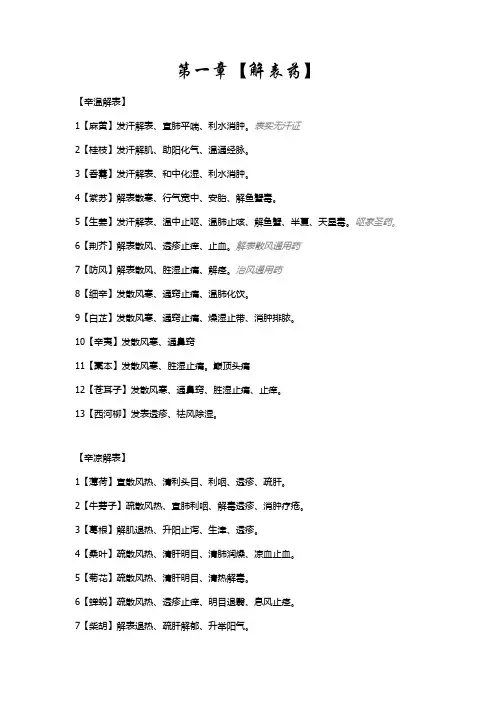 常用中药功效速记
