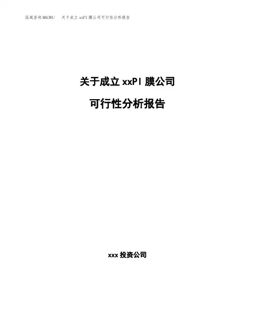 关于成立xxPI膜公司可行性分析报告