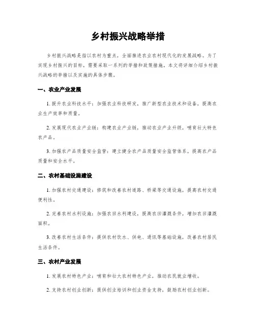 乡村振兴战略举措