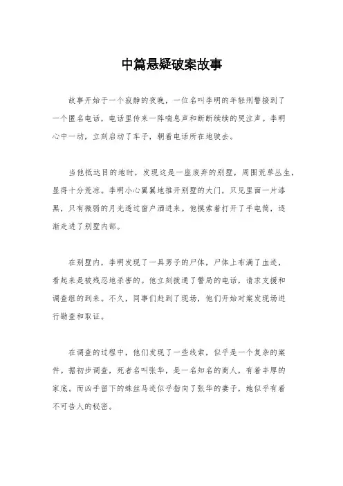 中篇悬疑破案故事