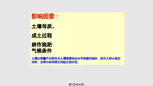 磷在土壤中的转化PPT课件