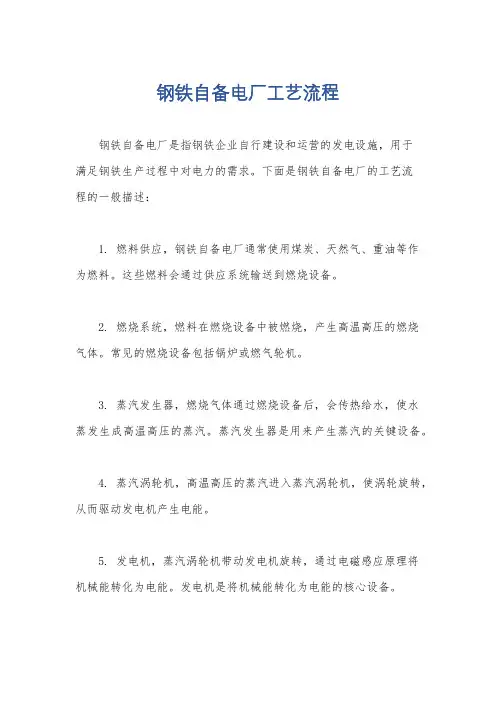 钢铁自备电厂工艺流程