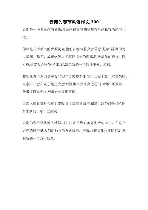 云南的春节风俗作文300