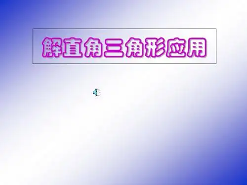 解直角三角形应用4湘教版