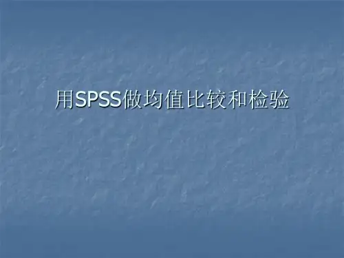 用SPSS做均值比较