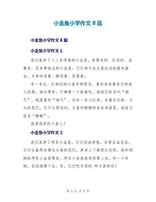 小金鱼小学作文8篇