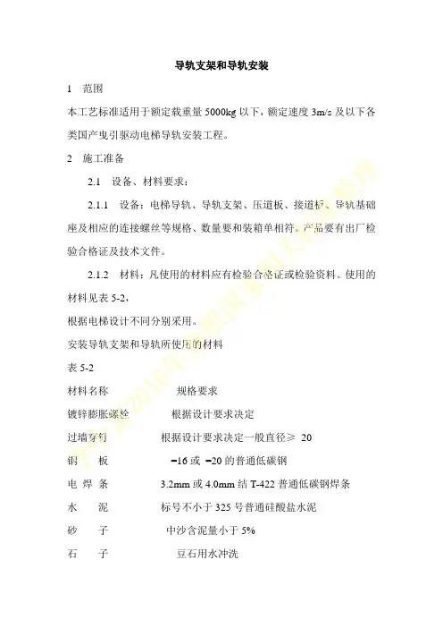 导轨支架和导轨安装