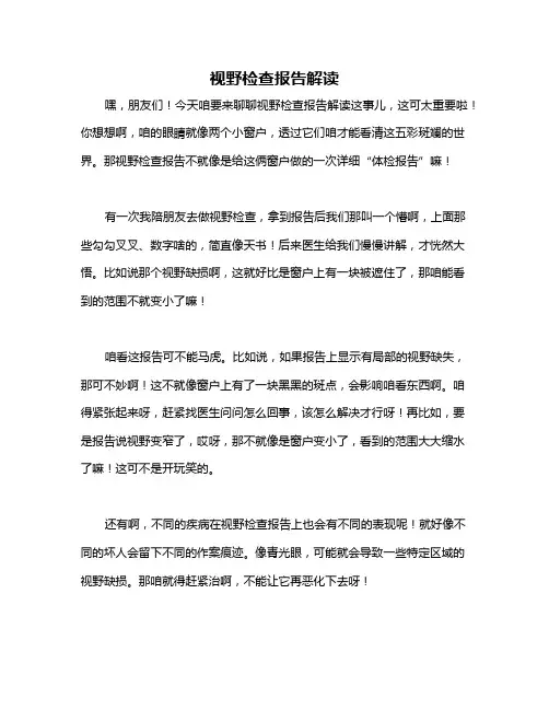 视野检查报告解读