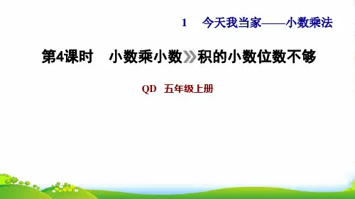 2022五年级数学上册一今天我当家__小数乘法第4课时小数乘小数积的小数位不够习题课件青岛版六三制