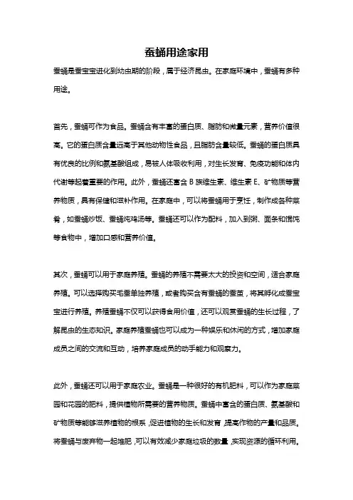 蚕蛹用途家用