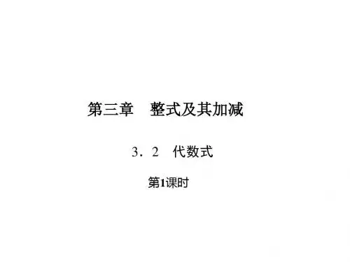 北师大版七年级数学上册课件：3.2 代数式  第1课时